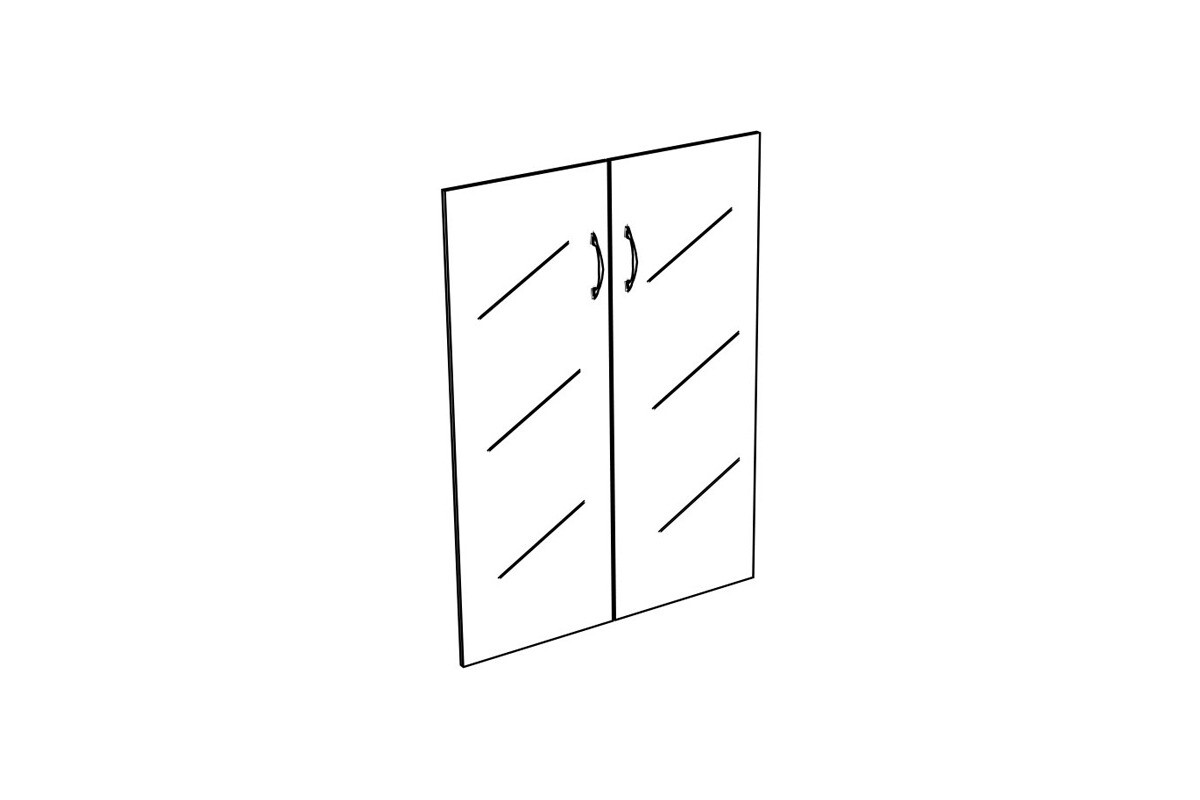 Двери стеклянные средние тонированные (2шт), Комфорт К 634, 116х80х0 см К.634 - Двери для шкафов