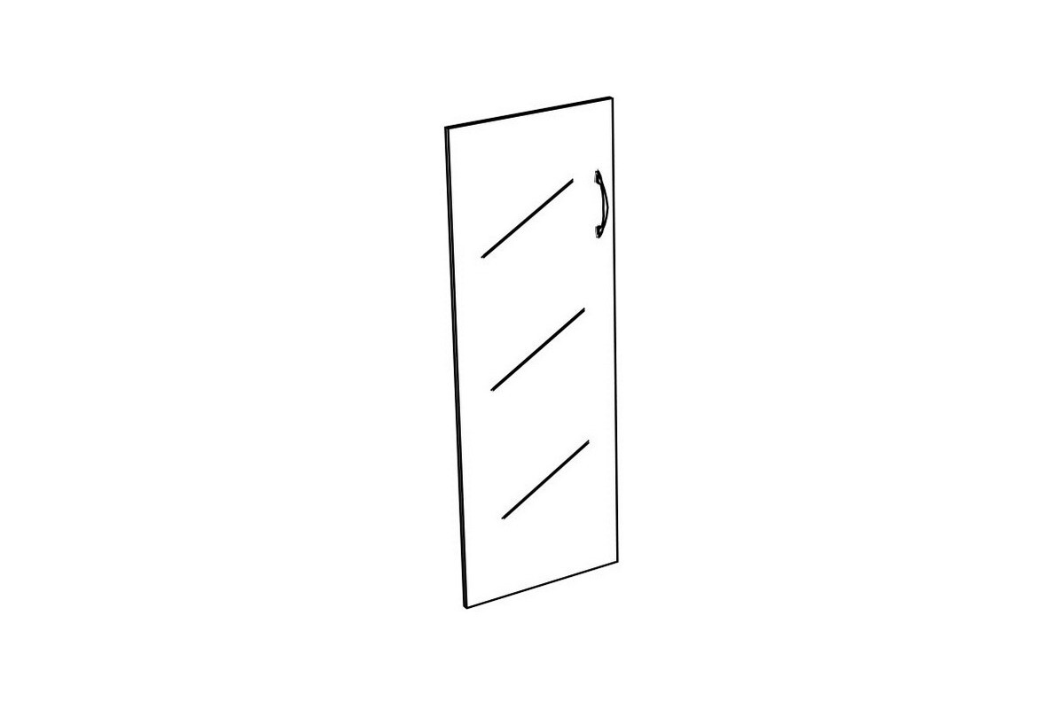 Дверь стеклянная средняя тонированная (1шт), Комфорт К 633, 116х40х0 см К.633 - Двери для шкафов