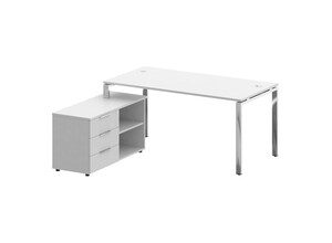 Стол руководителя с опорной тумбой левый, Metal System Direct БГ.СРТ-4.8 Л, 170х162х75 см
