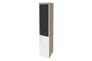 Шкаф высокий узкий правый, Onix O.SU-1.2R(R) white/black, 40х42х198 см O.SU-1.2R(R) white/black - Офисные шкафы