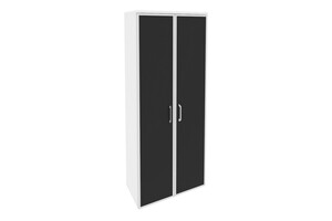 Шкаф высокий широкий, Onix O.ST-1.10R white/black, 80х42х198 см O.ST-1.10R white/black - Офисные шкафы