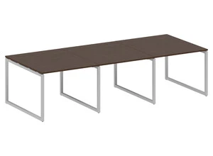 Стол для переговоров (3 столешницы) на О-образном м/к, Metal system quattro 40x40, 40БО.ПРГ-3.1