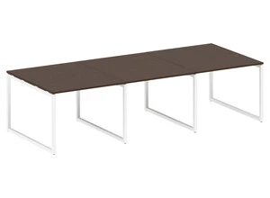 Стол для переговоров (3 столешницы) на О-образном м/к, Metal system quattro 40x40, 40БО.ПРГ-3.1