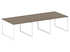 Стол для переговоров (3 столешницы) на О-образном м/к, Metal system quattro 40x40, 40БО.ПРГ-3.1