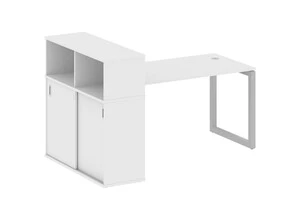 Письменный стол на О-образном м/к с опорным шкафом-купе, Metal system quattro 50x50 50БО.РС-СШК-3.3